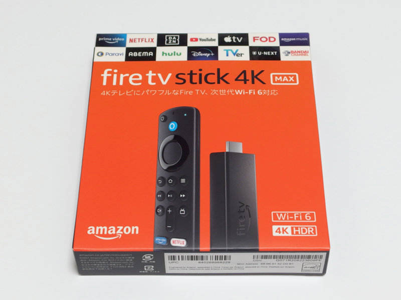 Amazon Fire TV Stick 4K Maxのパッケージ