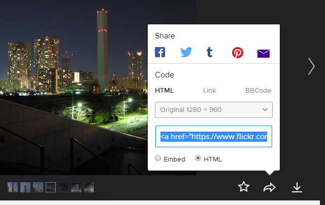 Flickr埋め込みコード