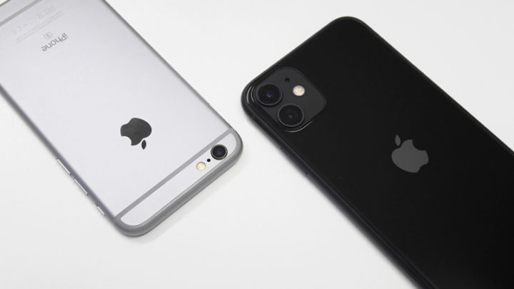 iPhone 6sとiPhone 11の背面カメラ